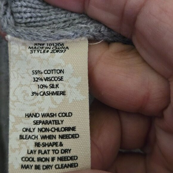 Soft Surroundings Reza CableKnit Cashmere Silk Cotton Tunic Sweater Size XL - Picture 7 of 7